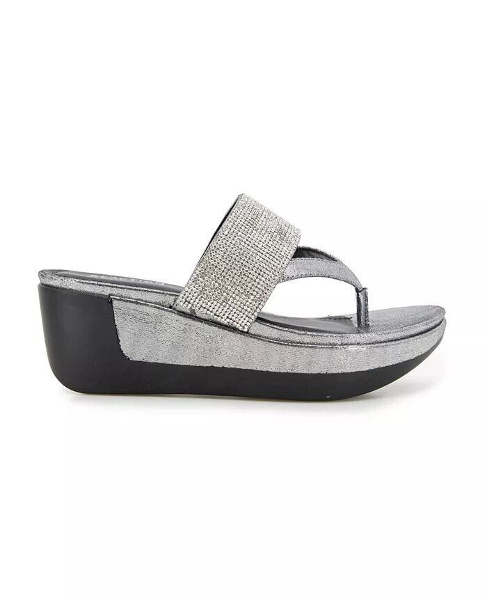 Женские босоножки на танкетке Pepea Cross Jewel Kenneth Cole Reaction, серый — фото 2