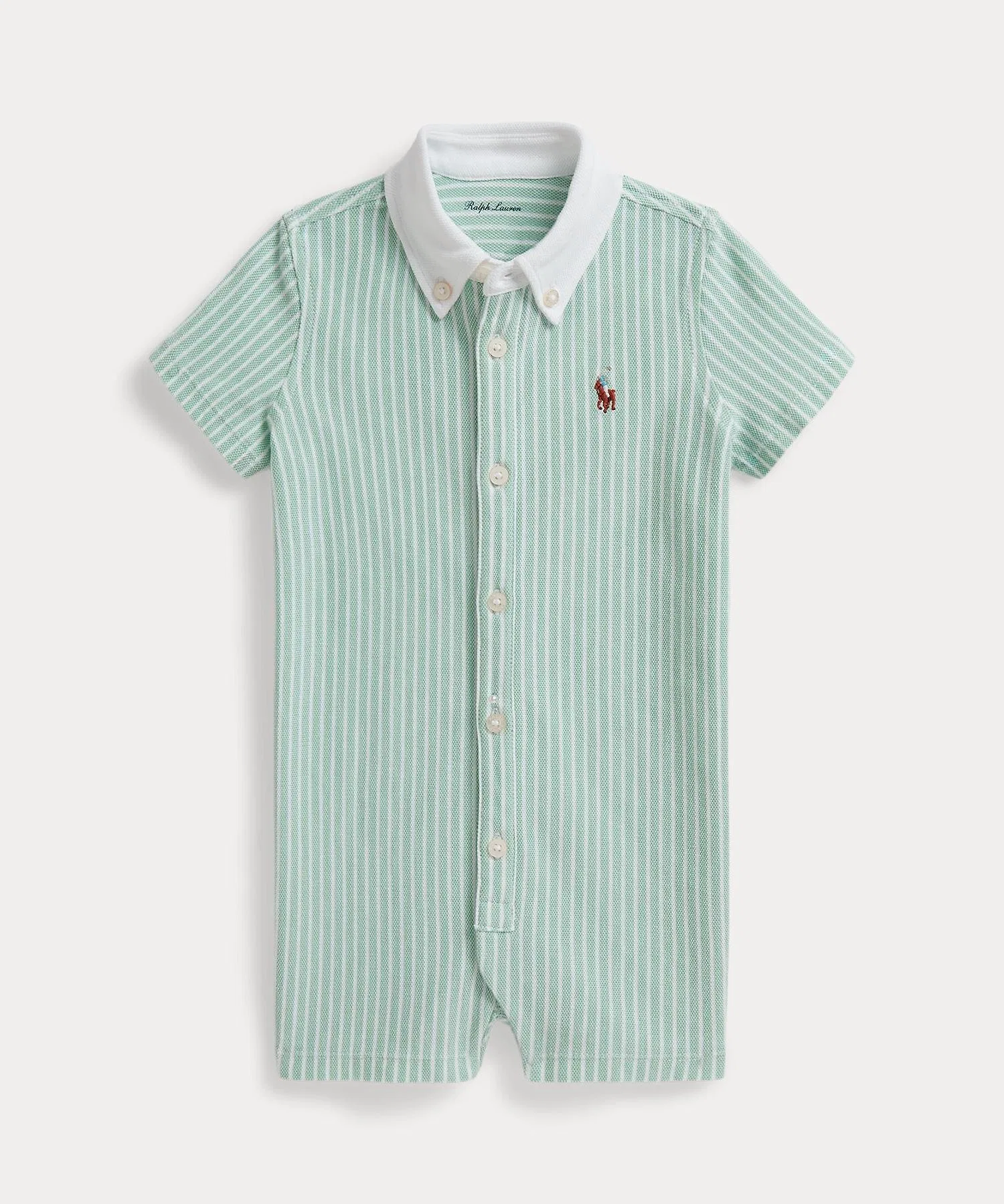 Детский полосатый вязаный комбинезон-оксфорд Polo Ralph Lauren, 300 Green