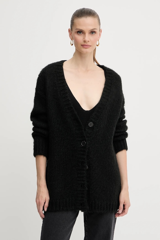 

Кардиган с добавлением шерсти LETSOSA Silvian Heach, черный