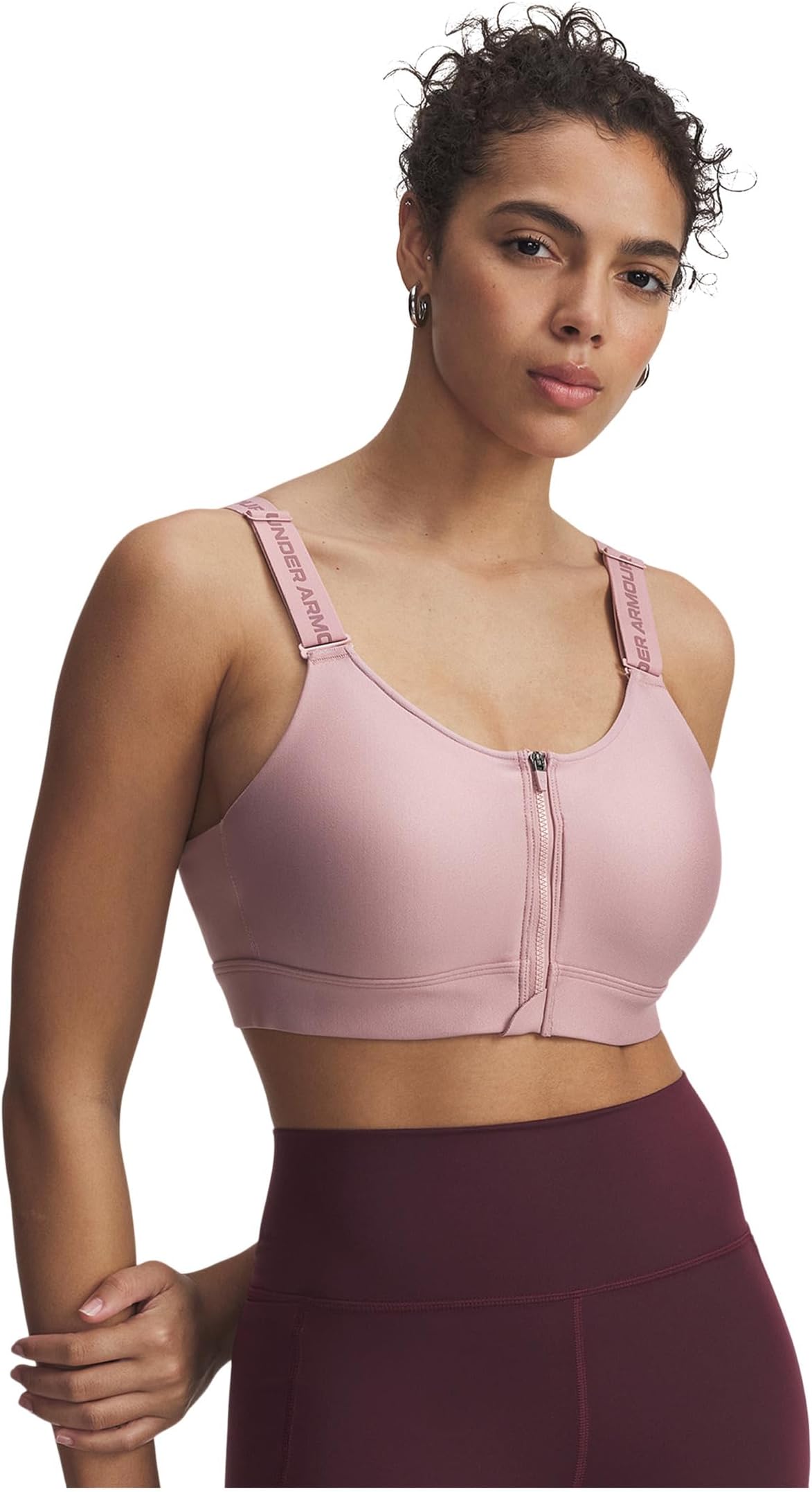 

Бюстгальтер Under Armour Infinity High Impact Zip Sports Bra, цвет Tourmaline Pink/Maroon Mist
