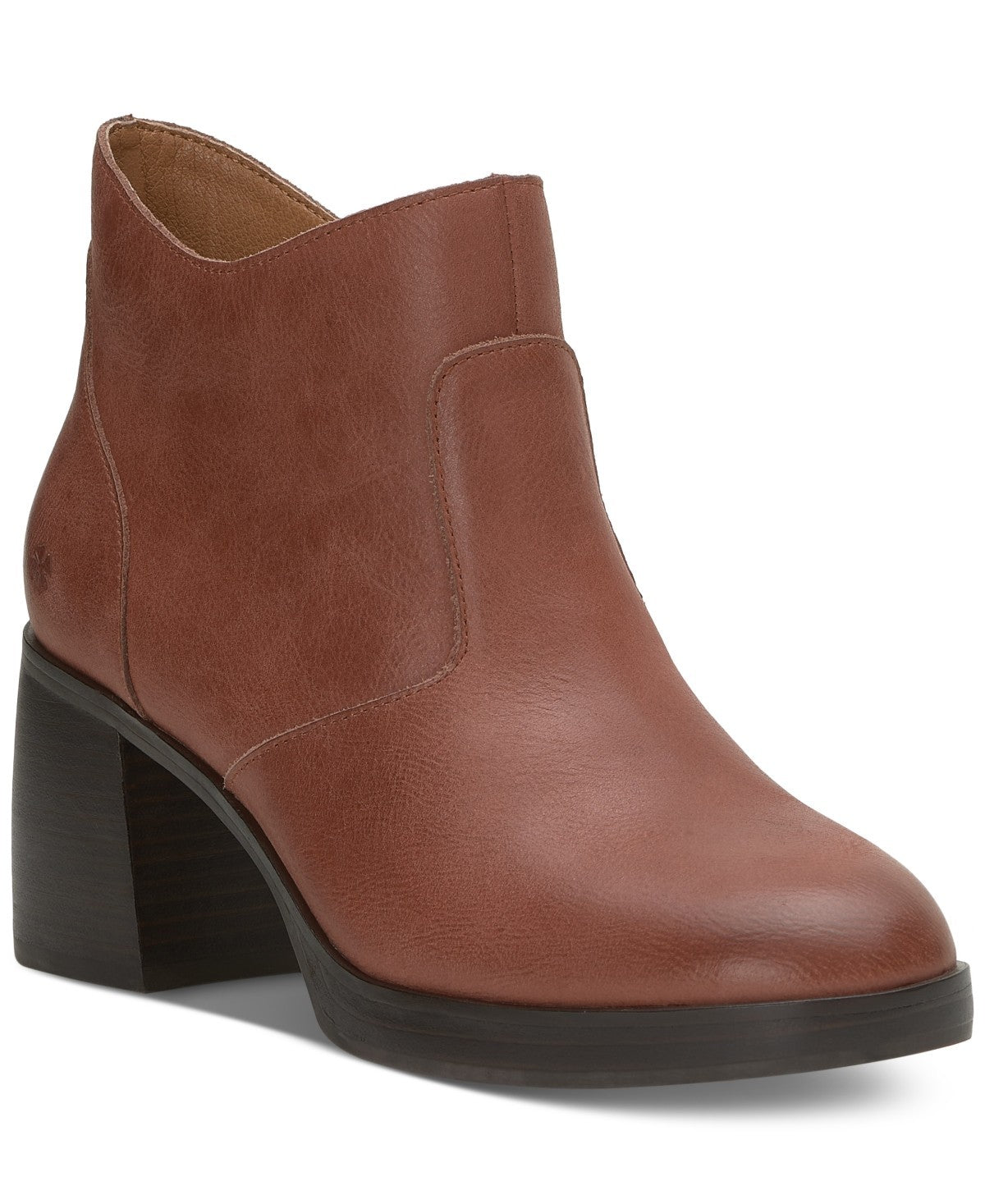 Lucky Brand Quinlee Ботинки женские коричневые кожаные с круглым носком короткие — фото 2