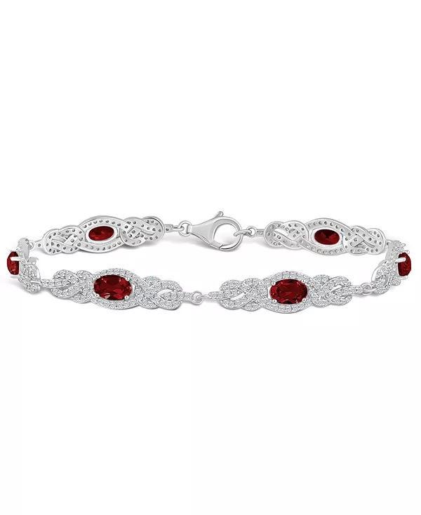 

Браслет из стерлингового серебра с гранатом (3 1/2 карата) и топазом (2 1/10 карата) Macy'S, garnet