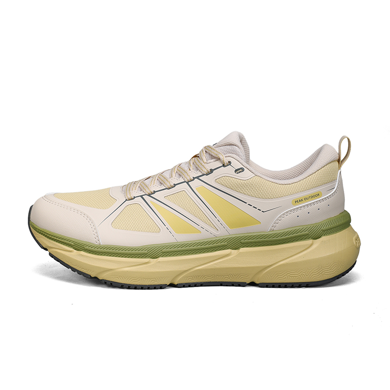 

PEAK Кроссовки для бега по пересеченной местности с низким верхом, амортизирующие, противоскользящие и износостойкие, бежево-желто-зеленые