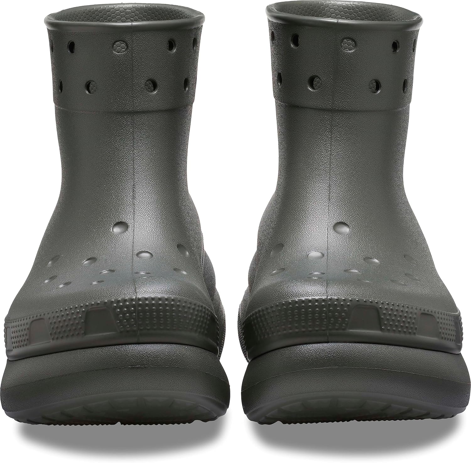 Унисекс резиновые водонепроницаемые сапоги Crocs Crush на платформе, оливковый — фото 2