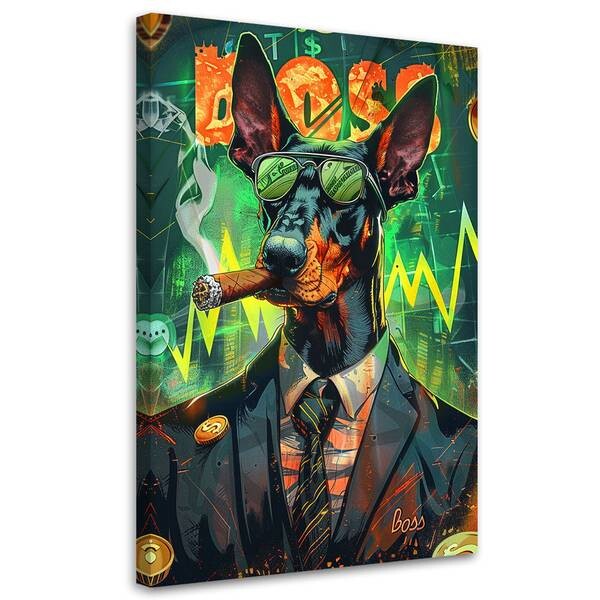

Картина арт-принт KUNSTLOFT Dog Boss, зеленый