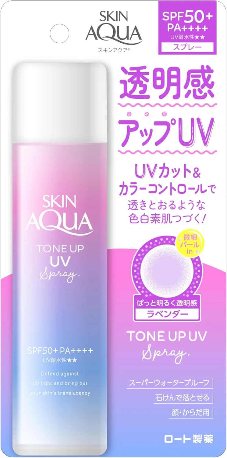 Спрей для загара Skin Aqua Tone Up UV Sunscreen Spray, лавандовый, SPF50+ PA++++, 70 г