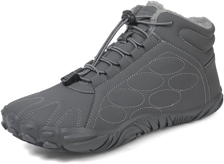 

Мужские зимние ботинки с мехом, водонепроницаемые, теплые, на щиколотку, застежка без шнурков, для улицы, удобные для ходьбы Soft Time Toy, серый
