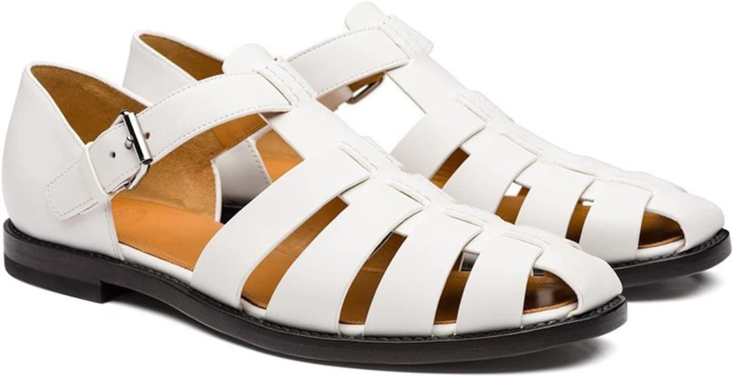 

Мужские рыбацкие сандалии Vannida европейского и американского производства, летние кожаные повседневные дышащие рыбацкие туфли Baotou, белый