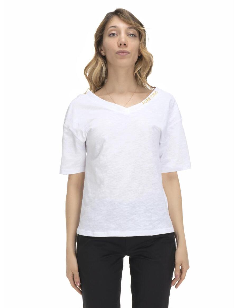 

LEONE 1947 APPAREL Женская футболка с V-образным вырезом в земляных тонах