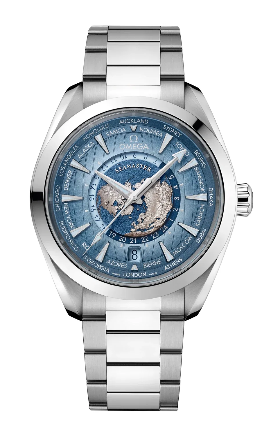 СИМАСТЕР АКВА ТЕРРА 150М CO-AXIAL МАСТЕР ХРОНОМЕТР GMT WORLDTIMER 43 ММ - 220.10.43.22.03.002 OMEGA, черный