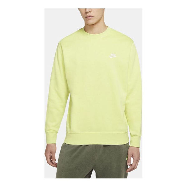 

Толстовка sportswear club fleece casual sports round neck pullover yellow Nike, желтый