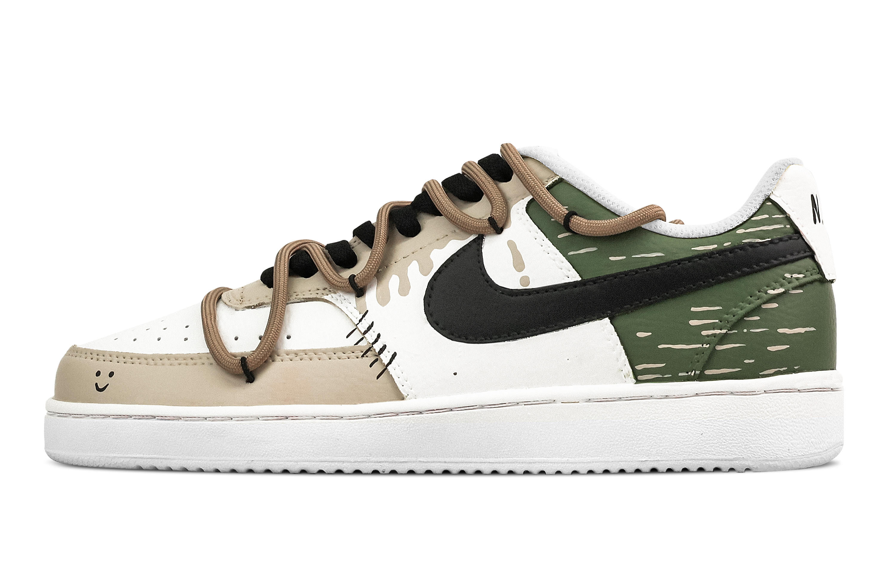 

Nike Кроссовки Court Vision 1 Modern Era для скейтбординга, износостойкие, низкие, мужские, зелено-коричневые