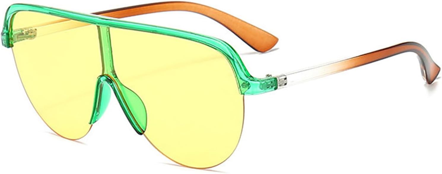 

Willochra — большие цельные солнцезащитные очки с зеркальными линзами для женщин, модные очки в стиле Y2K с плоскими зеркальными линзами для мужчин, очки в стиле хип-хоп, Yellow