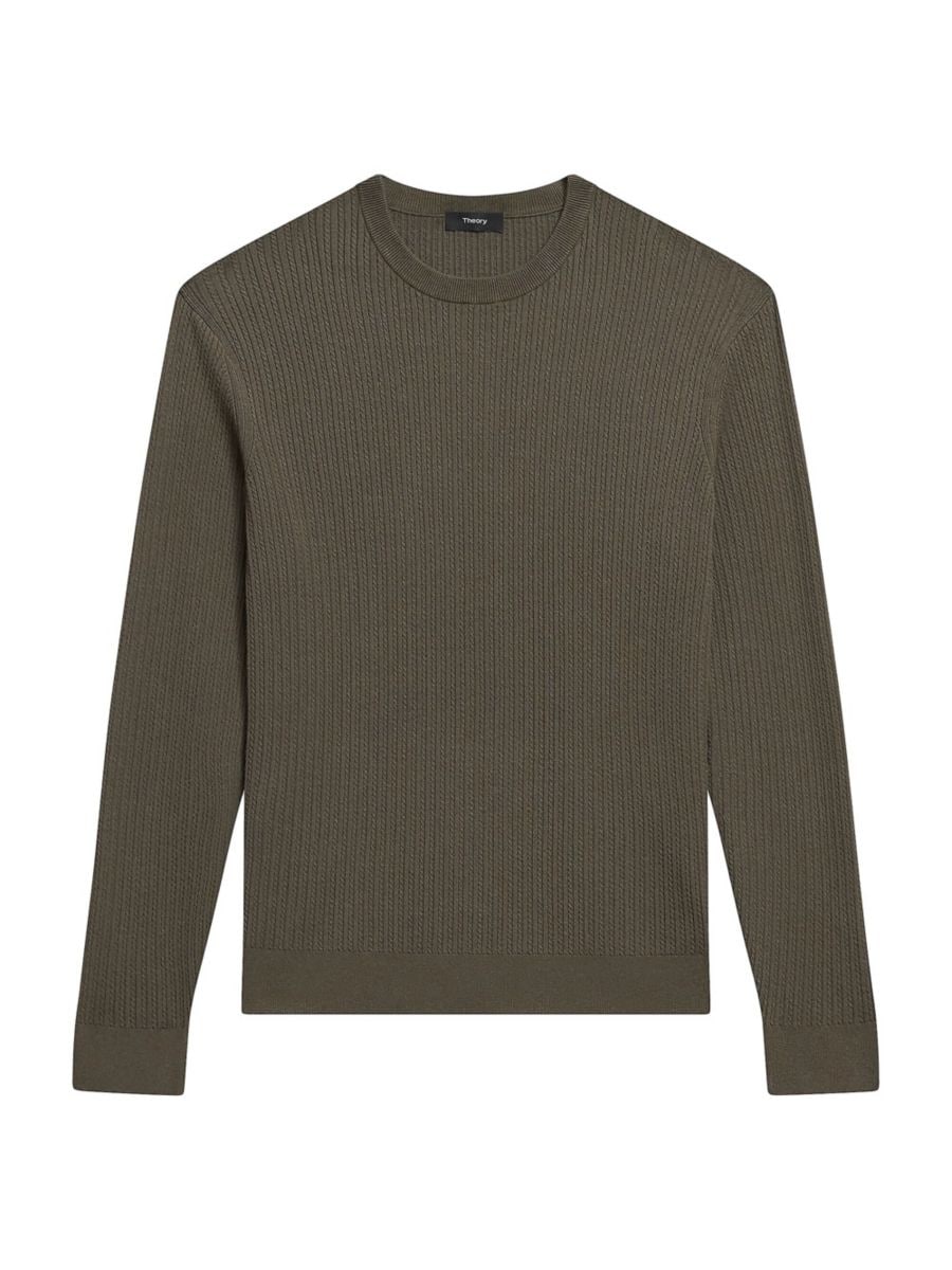 

Свитер Riland Cable-Knit с круглым вырезом Theory, цвет Moss