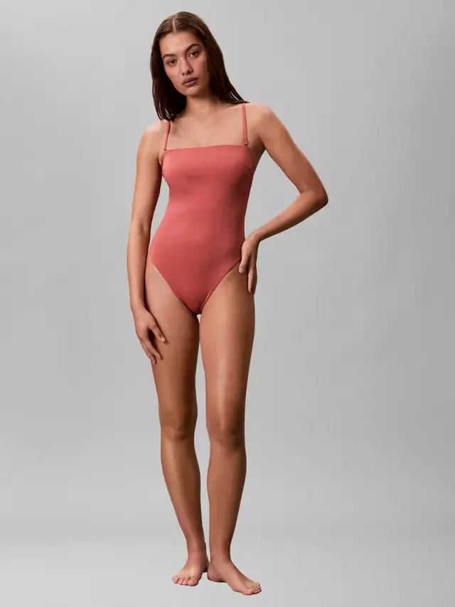 Купальник-бандо CK Essentials Calvin Klein, Dusty Cedar