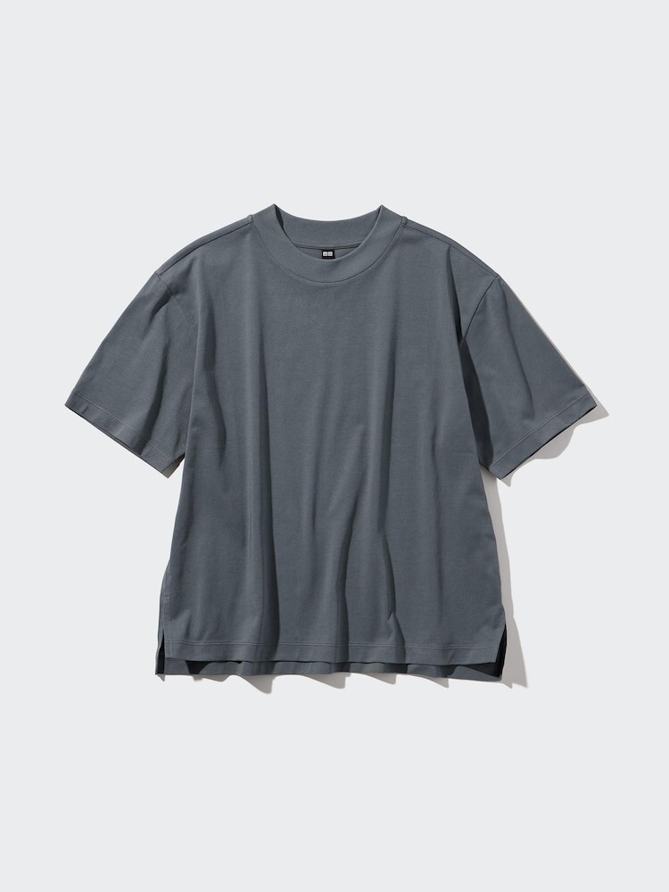 

Хлопковая футболка airism Uniqlo, цвет 07 серый
