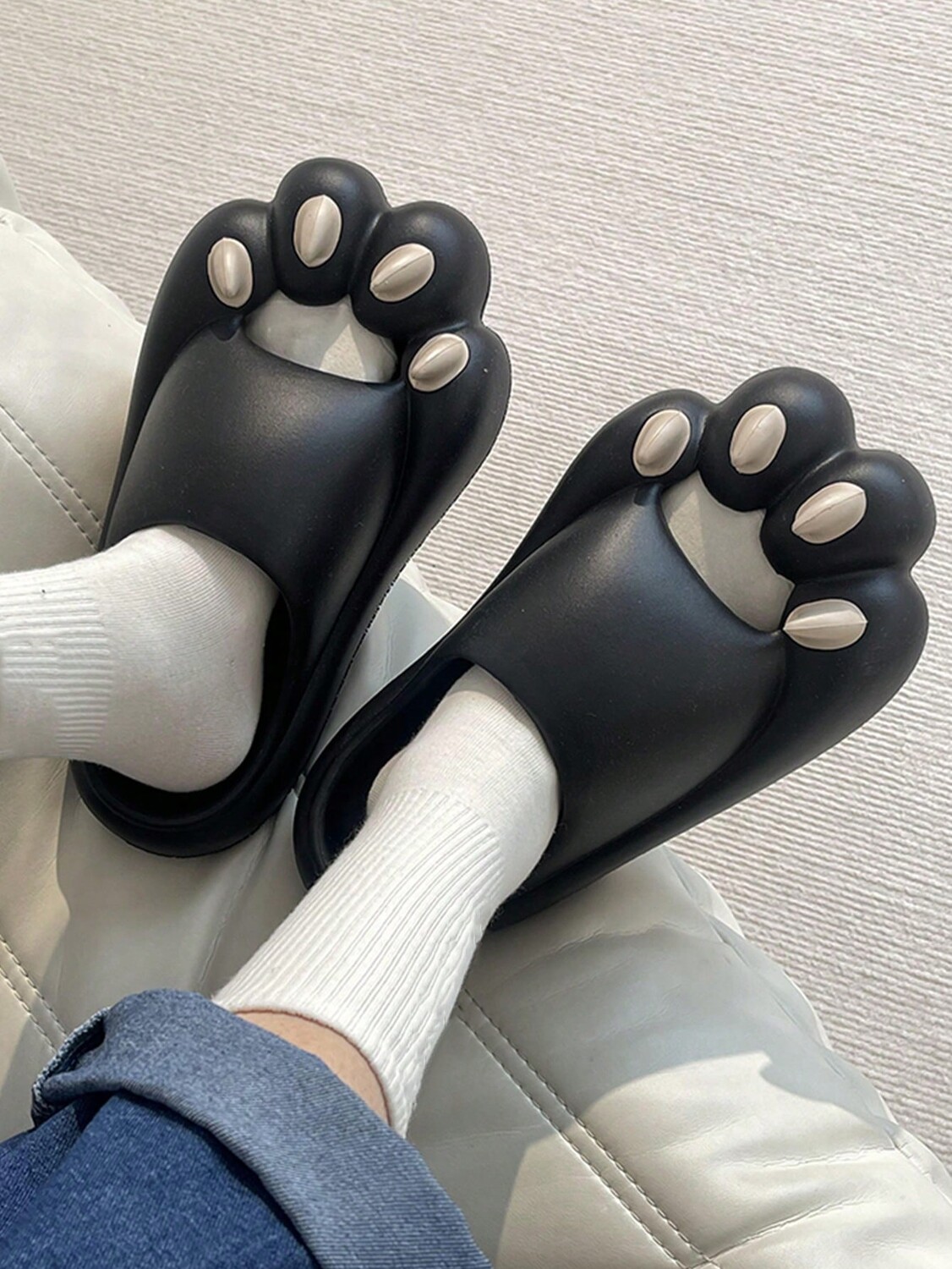 

Мужские сандалии Claw Design с одним ремешком, черные, EVA, черный