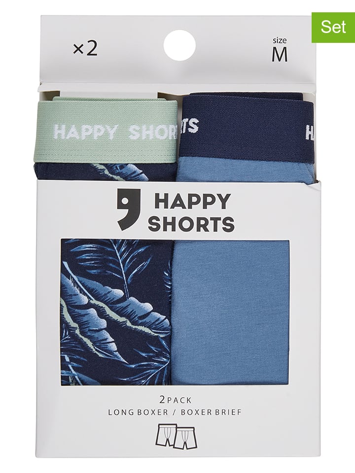 

Happy Shorts Комплект из 2 штук: боксерские шорты темно-синего/синего цвета