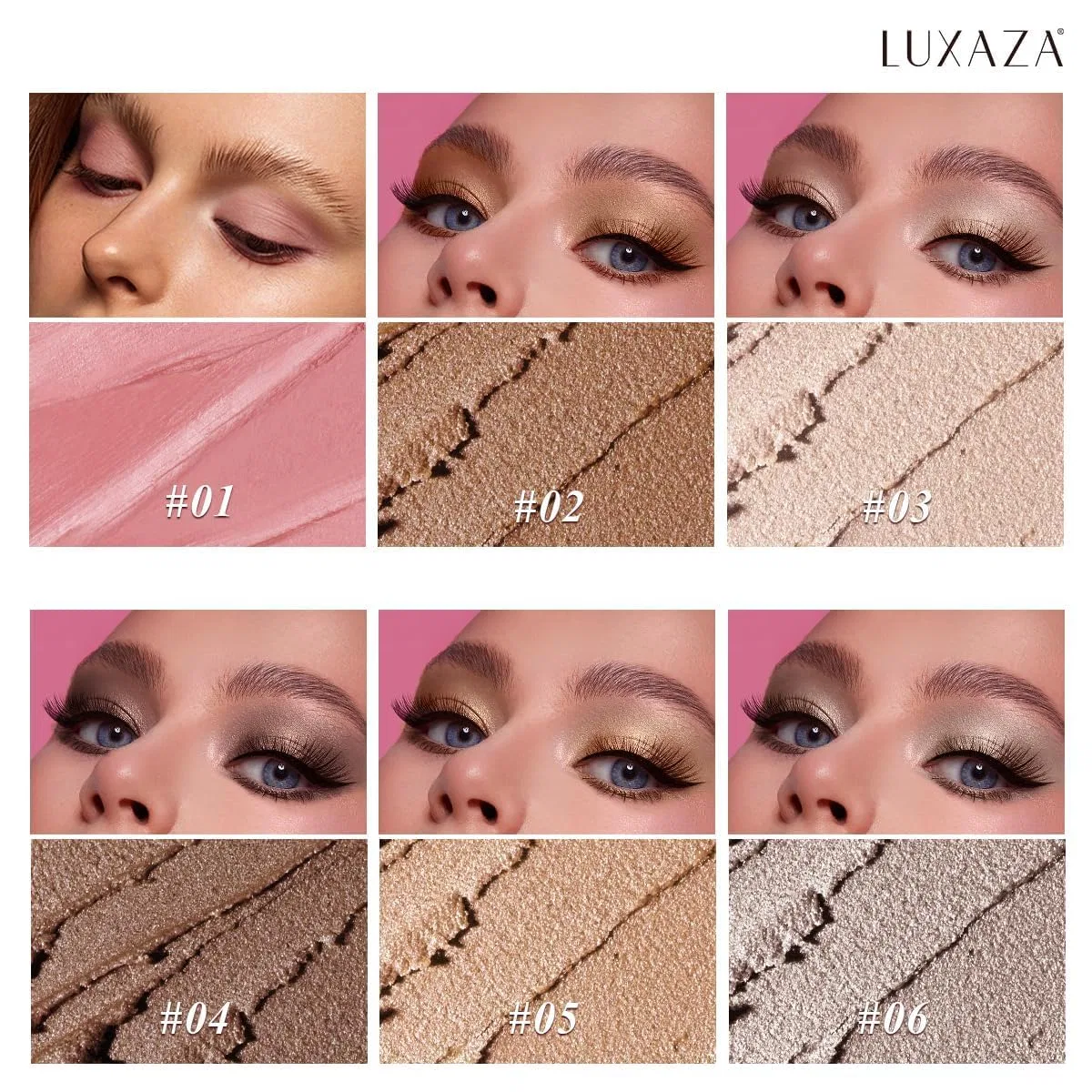 Набор нейтральных карандашей для теней LUXAZA PRO, 6 шт., оттенок BROWN CANYON Luxaza Pro, Brown Canyon — фото 2