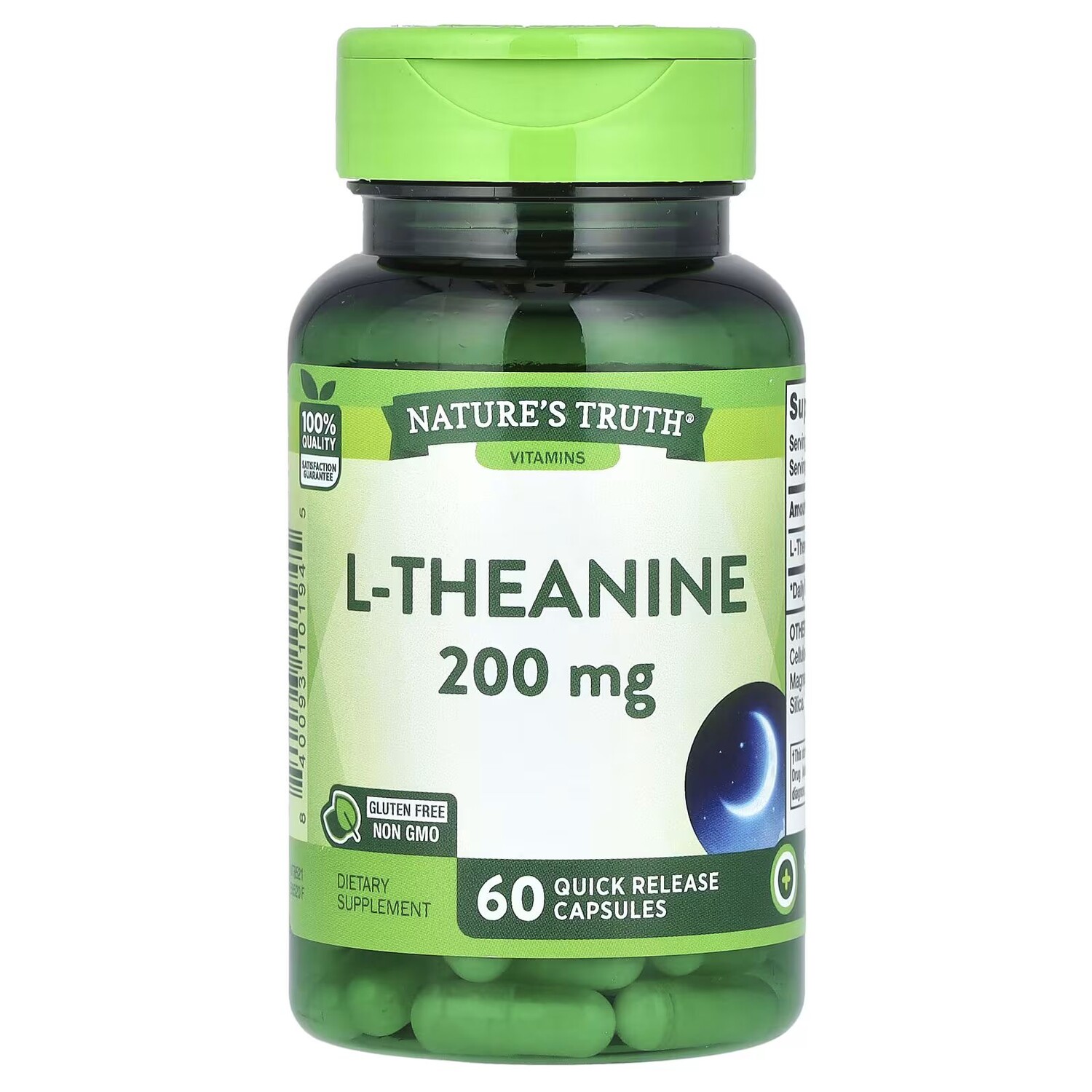 

L-теанин, 200 мг, 60 капсул быстрого высвобождения Nature'S Truth