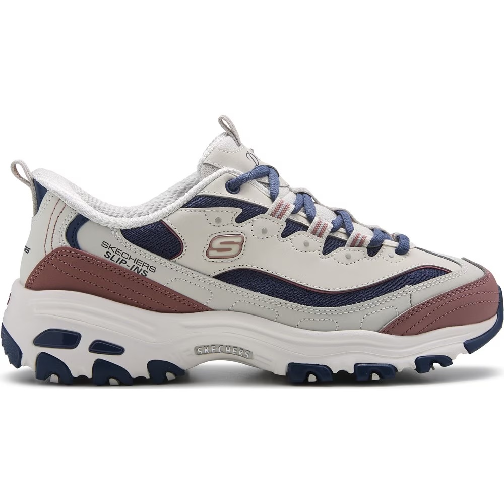 Кроссовки Slip-Ins d'lites Skechers, white/navy/brown — фото 2