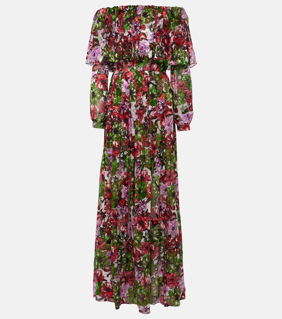 

Платье Floria devoré из смесового шелка и шифона Costarellos, Multi-Rose