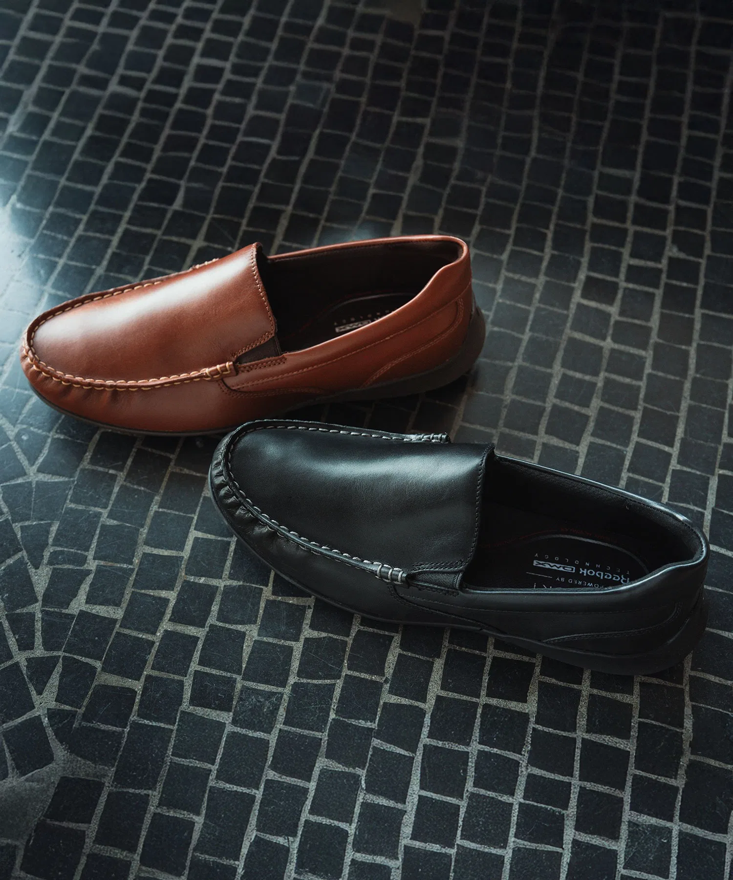 Мужские кожаные слипоны ROCKPORT DMX DUDLEY коричневые