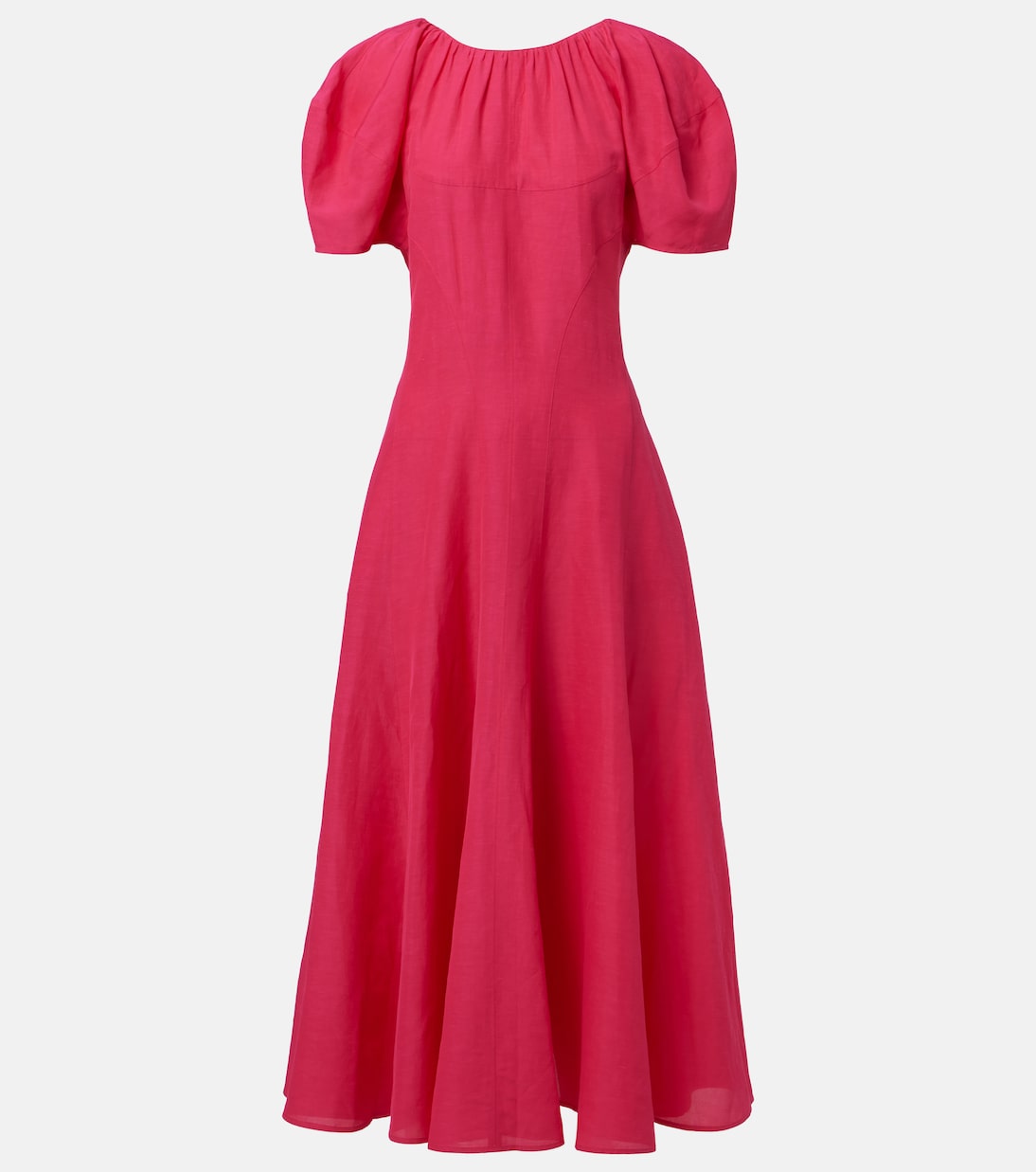 

Макси-платье с рукавами-фонариками Tory Burch, Bold Pink