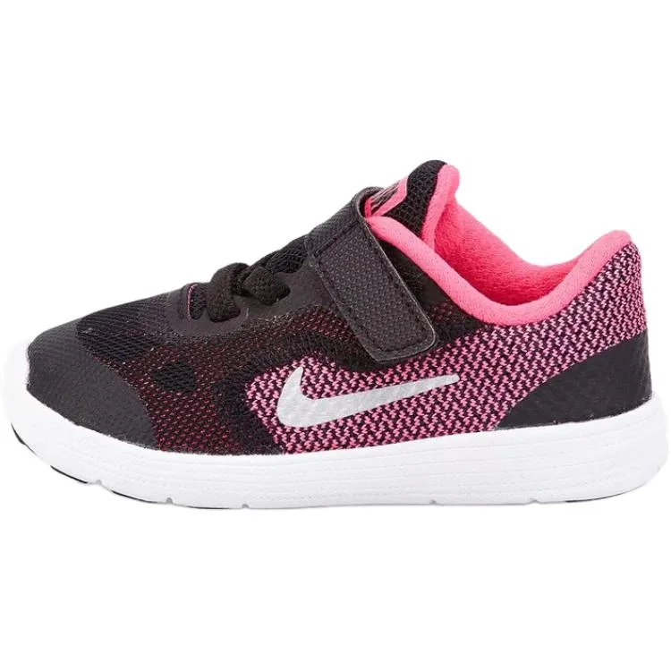 Nike REVOLUTION 3Swoosh дышащие низкие детские кроссовки для малышей, устойчивые к истиранию, черные