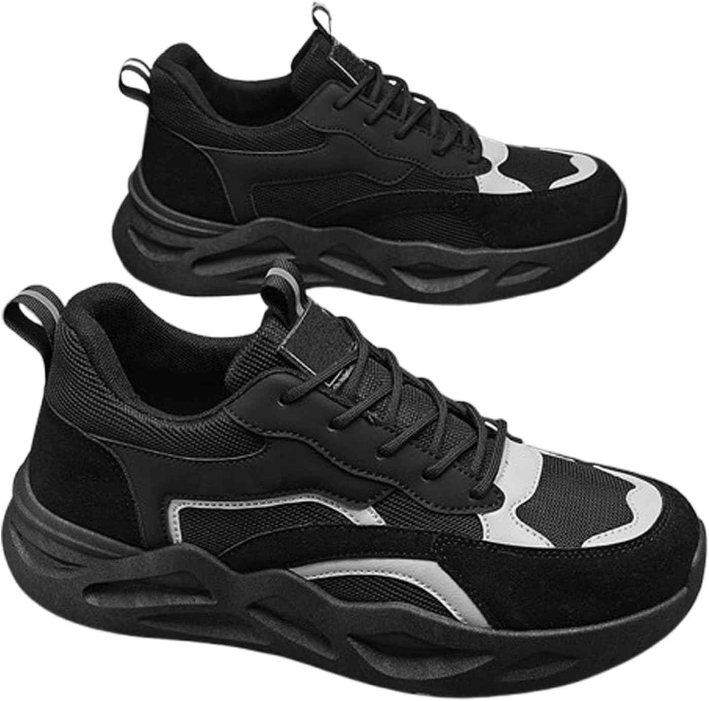 

Мужские баскетбольные кроссовки; легкие нескользящие кроссовки для уличного спорта, дышащие теннисные кроссовки с амортизацией и обувь Generic, черный