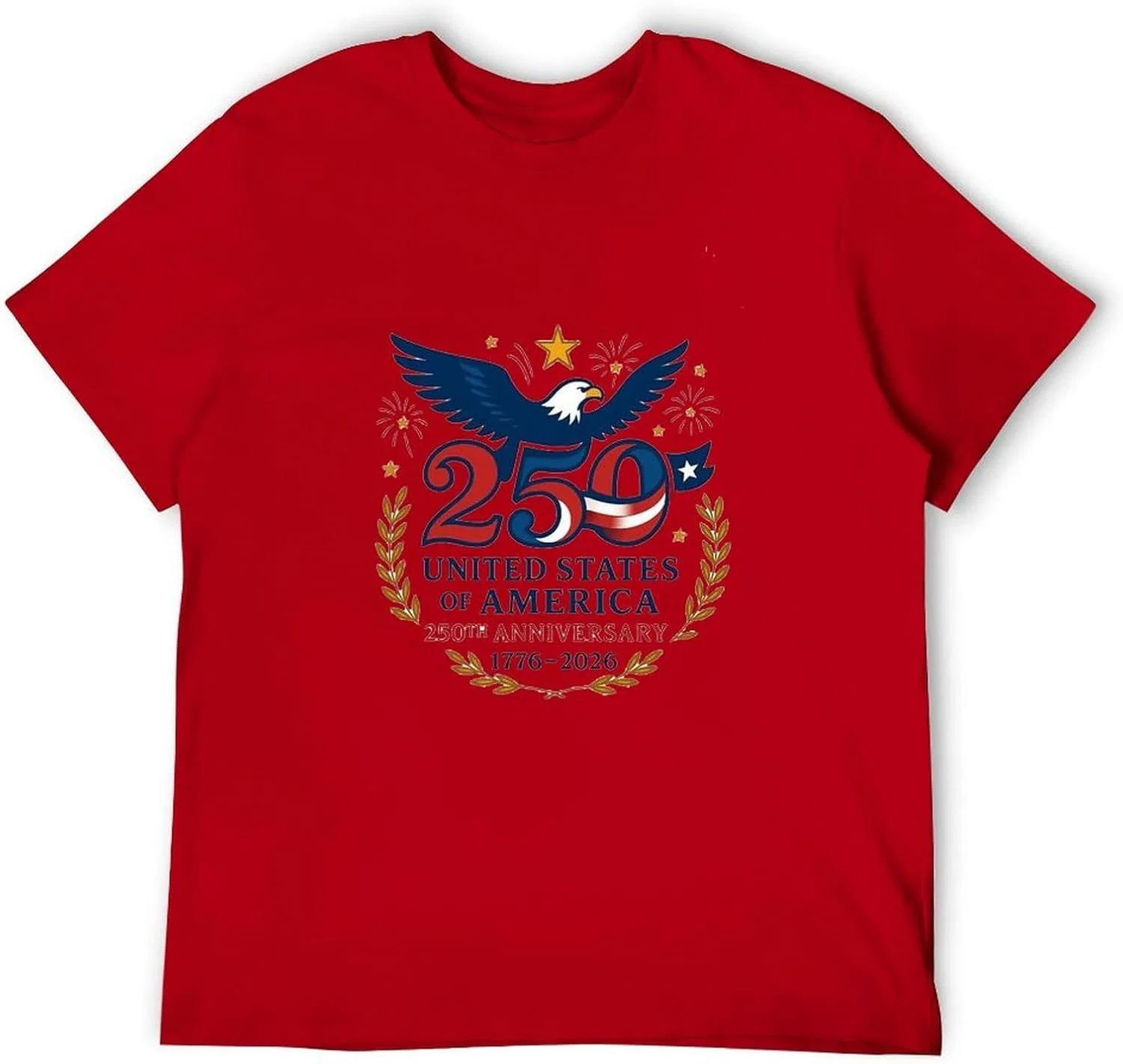 Футболка с принтом America's 250th Anniversary, мужская, хлопковая, Red-style-9 — фото 4