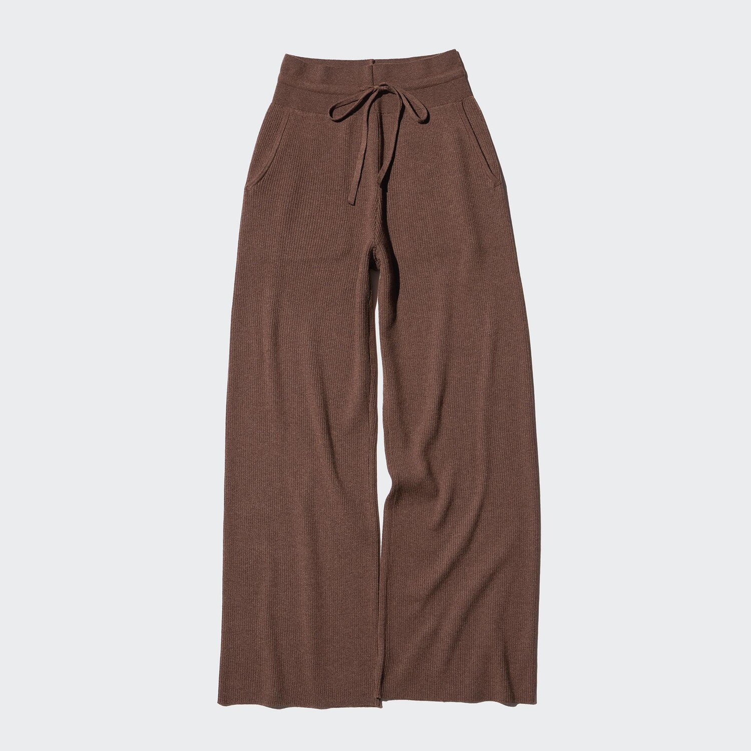 

Трикотажные брюки в рубчик UNIQLO, коричневый