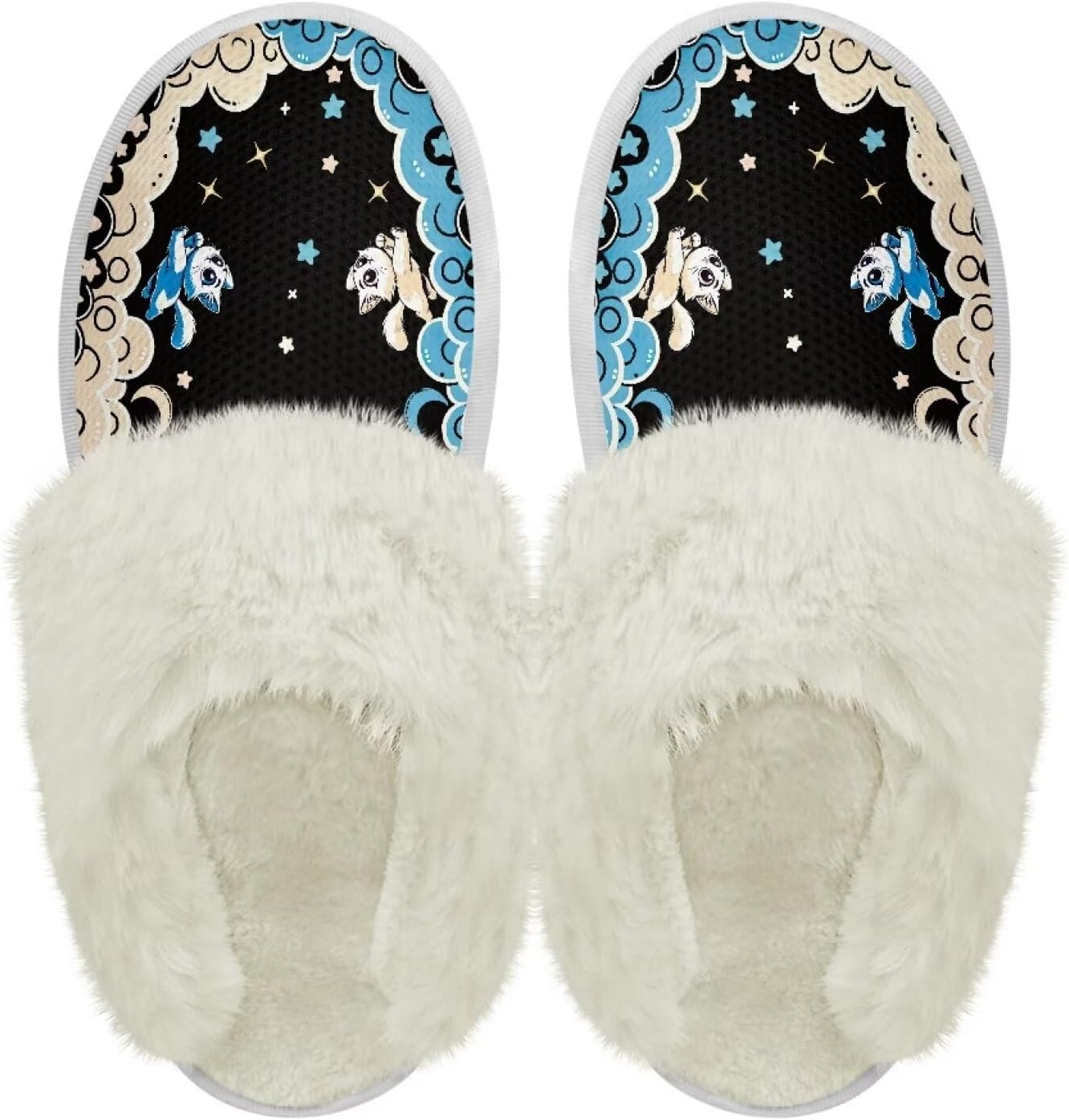 

Хлопковые тапочки PJHEQOXE с пушистыми краями, домашние тапочки для дома и улицы, хлопковые тапочки унисекс, Cloud Cat