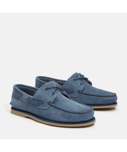 Мужские мокасины из премиальной кожи Classic Boat Shoes Timberland голубые — фото 4