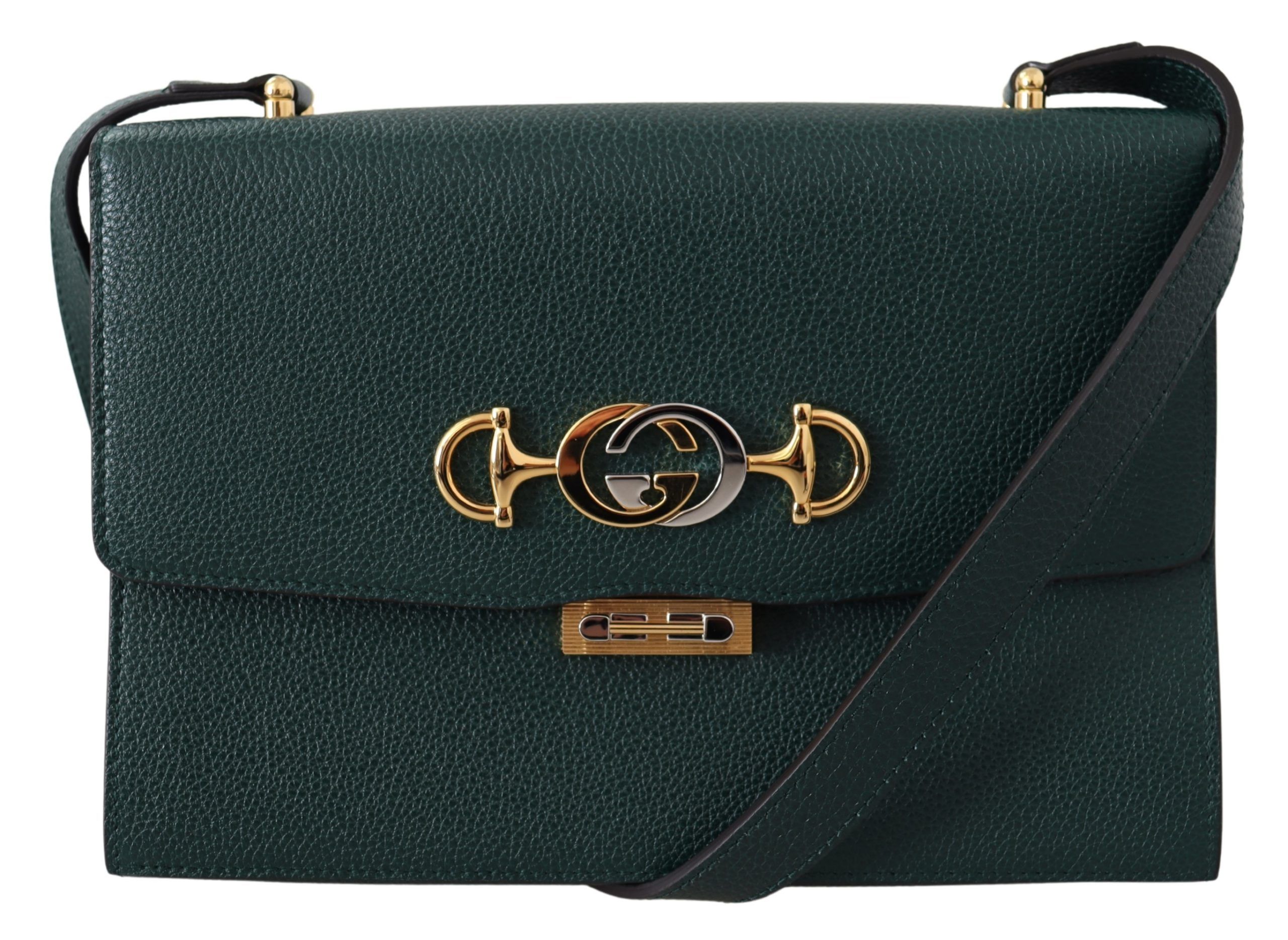 

Элегантная зеленая кожаная сумка через плечо Gucci