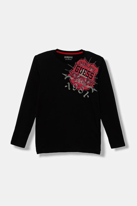 

Детская хлопковая водолазка Guess, черный