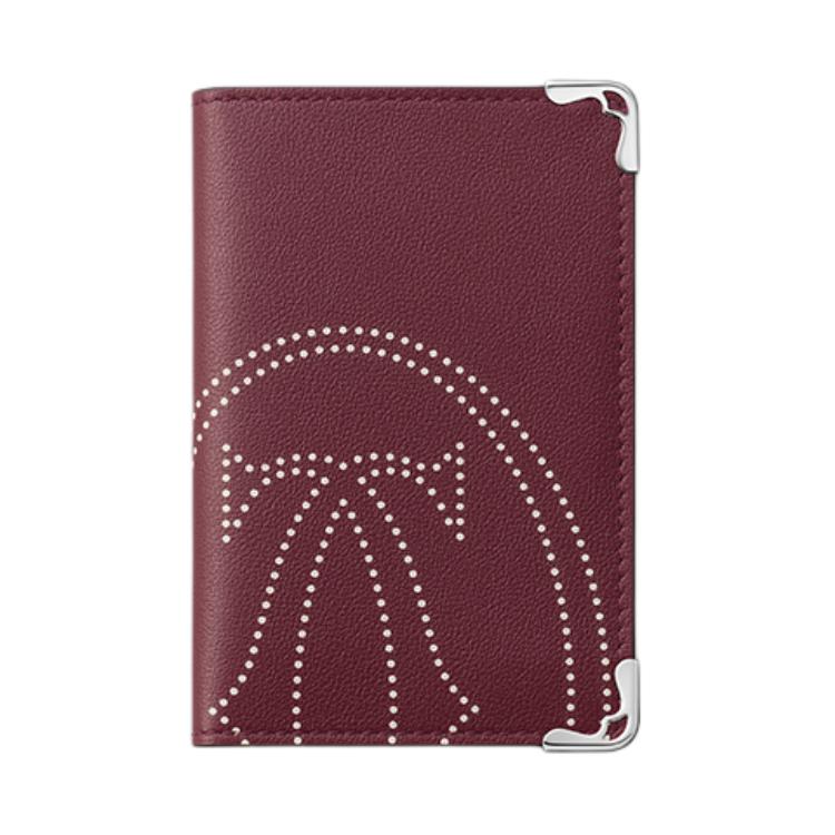 

Кардхолдер из телячьей кожи для женщин, цвет Burgundy Cartier, basic set (bag+dust bag)