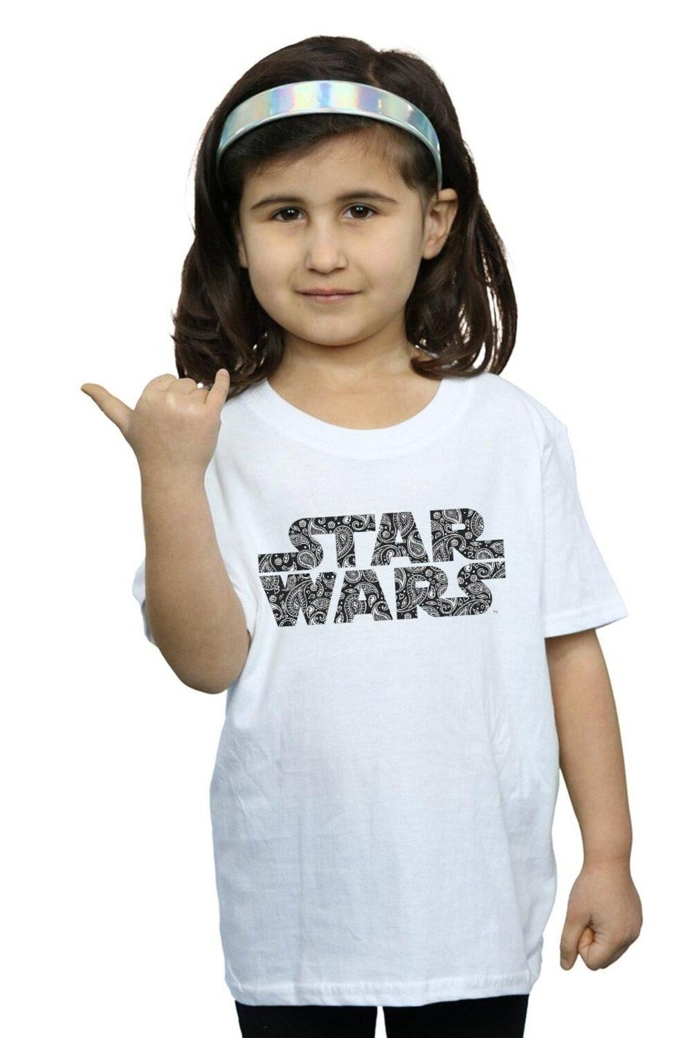 

Хлопковая футболка с логотипом пейсли Star Wars, белый