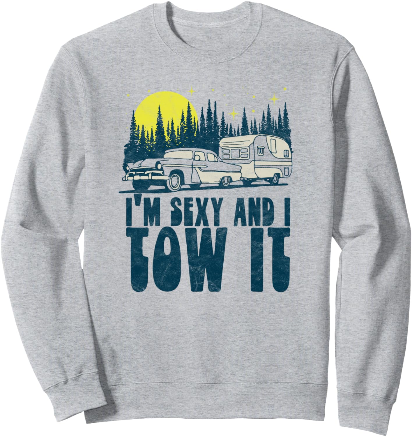 

Забавная толстовка в стиле ретро с надписью «Я сексуальный и я буксирую прицеп-кемпер» Symbiosis Supply Co., серый