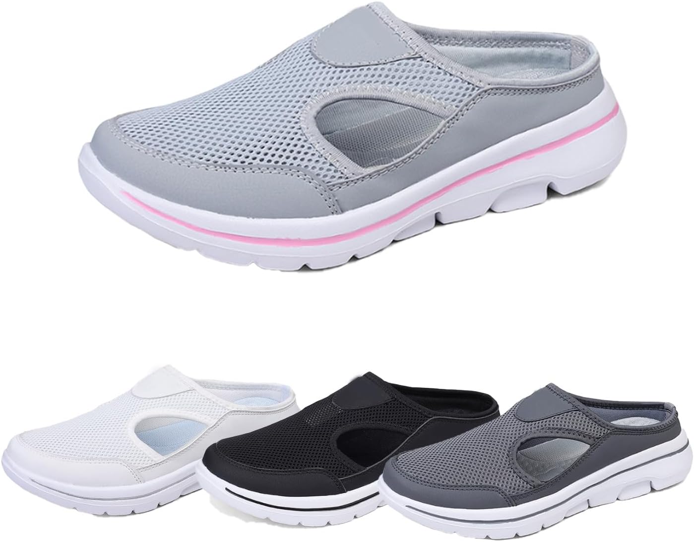 

Спортивные сандалии для улицы и повседневной носки, ортопедические спортивные сандалии, мужские ортопедические сандалии без застежки с поддержкой свода стопы, мужские платформенные сетчатые ортопедические сандалии, унисекс Generic, серый