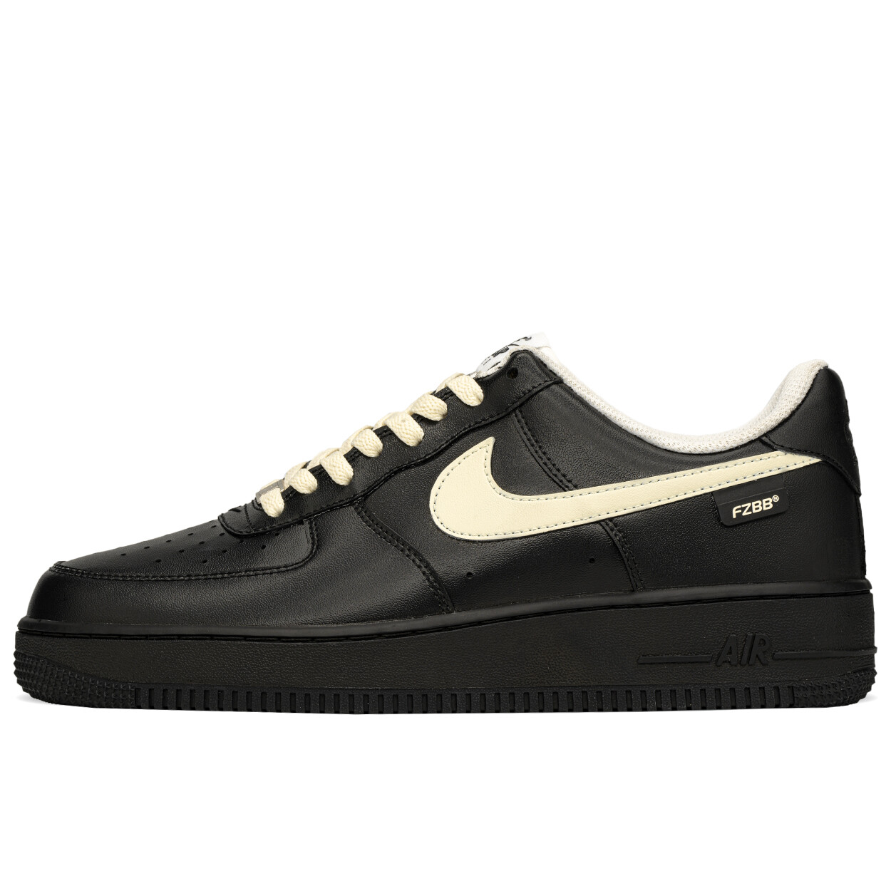 

Кроссовки Nike Air Force 1 Skateboarding Shoes Men Low-top Black/beige, черный/бежевый