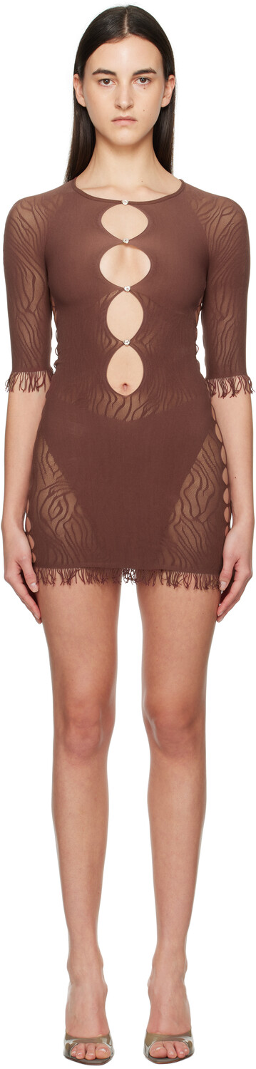 

Коричневое мини-платье Miranda Poster Girl