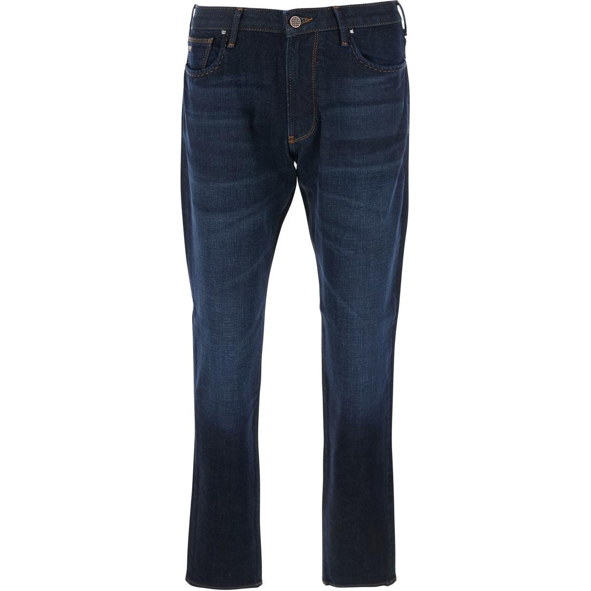 

Джинсы с пятью карманами и нашивкой с логотипом EMPORIO ARMANI, синий