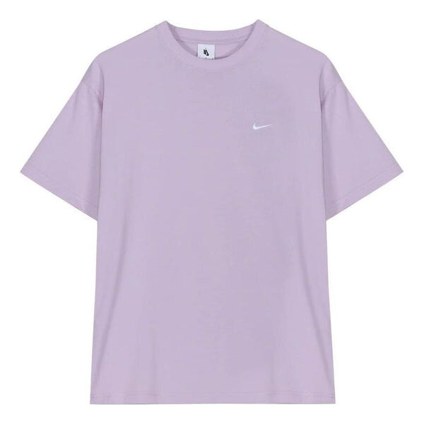 

Футболка men's solid color cotton embroidered logo round neck short sleeve purple t-shirt Nike, мультиколор