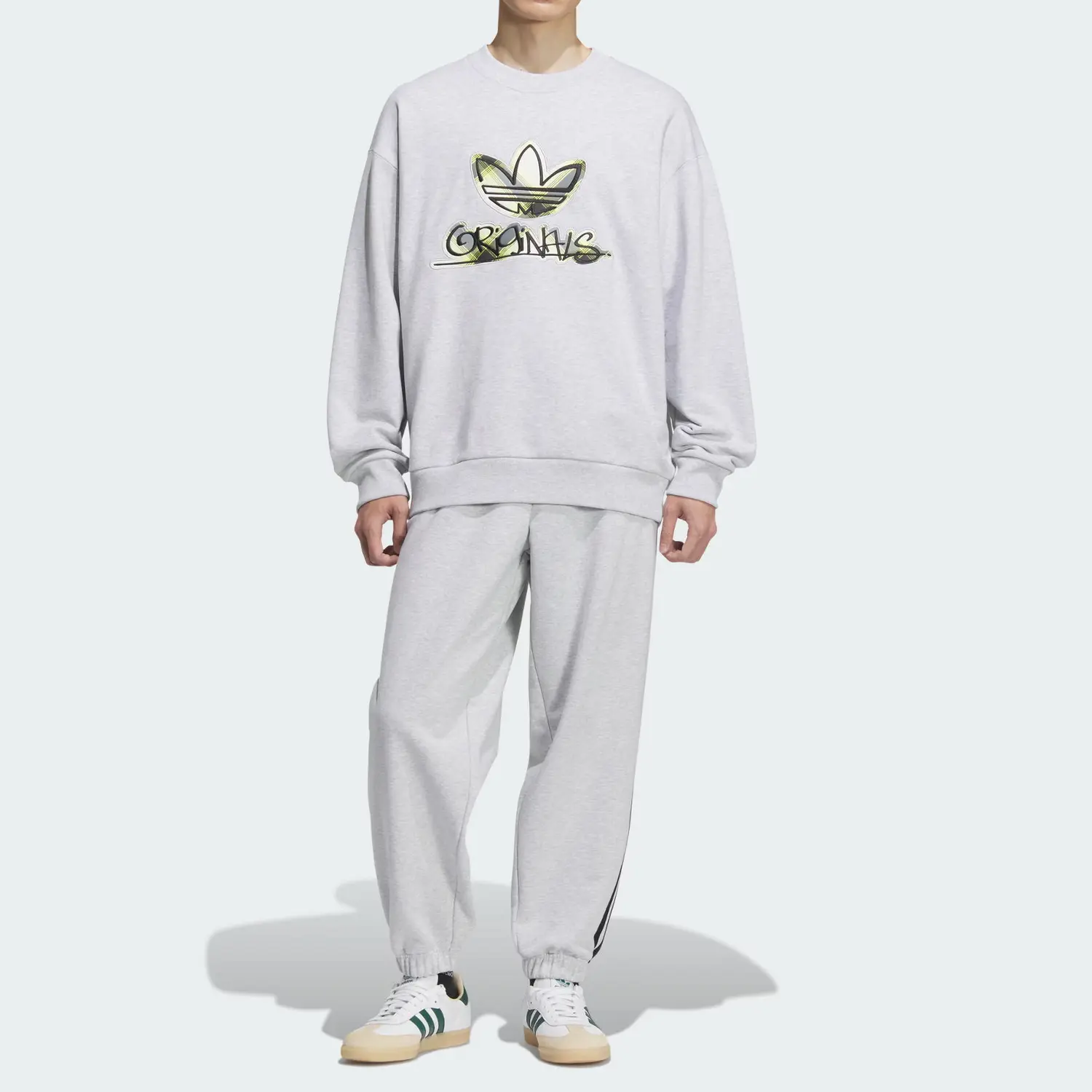 Толстые вязаные спортивные штаны мужские Adidas Originals, серый — фото 3