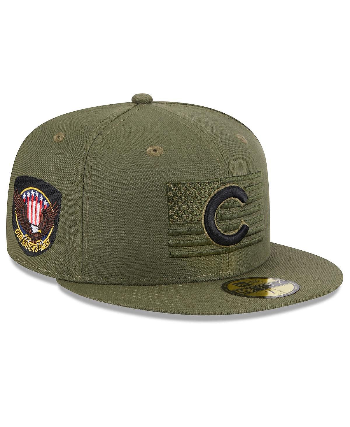 

Мужская зеленая приталенная кепка Chicago Cubs ко Дню вооруженных сил 2023 59FIFTY New Era