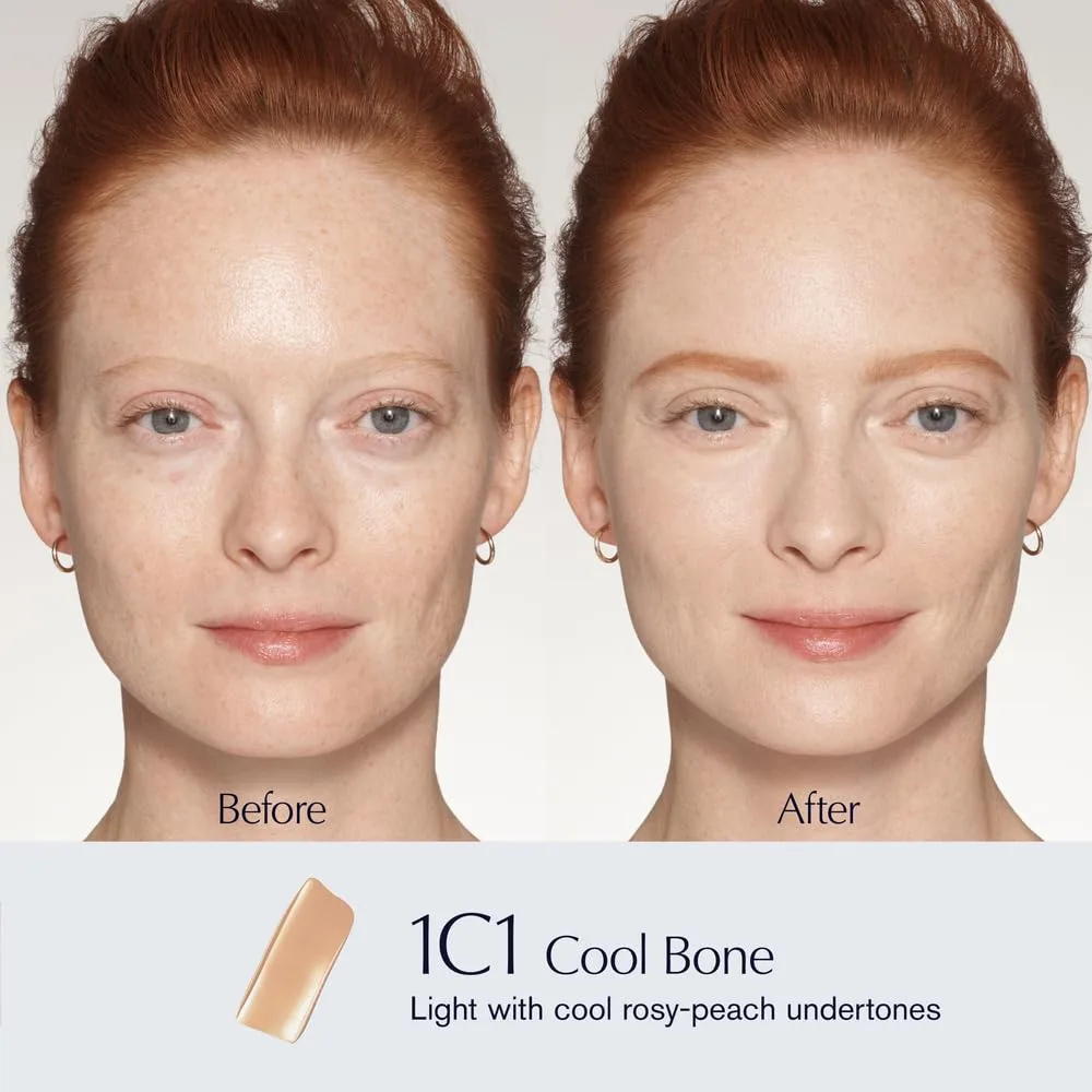 Тональный крем-сыворотка Estée Lauder Futurist Skin Tint Serum Foundation SPF 20 с глицерином | Легкое покрытие, 30 мл, 1C1 Cool Bone - Light with cool rosy-peach undertones — фото 4