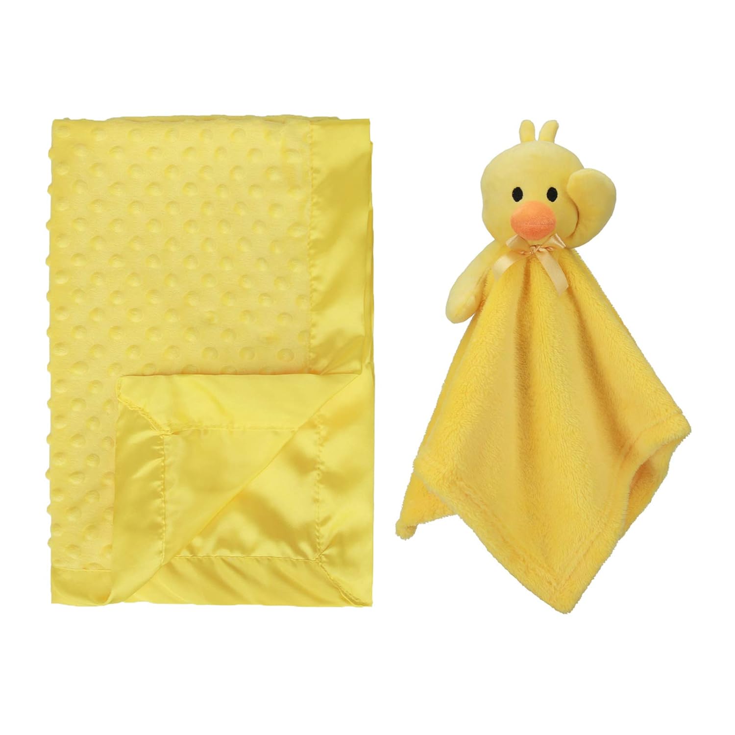 

Детское одеяло Pro Goleem Duck Lovey и Minky Dot на атласной подложке желтого цвета, Yellow