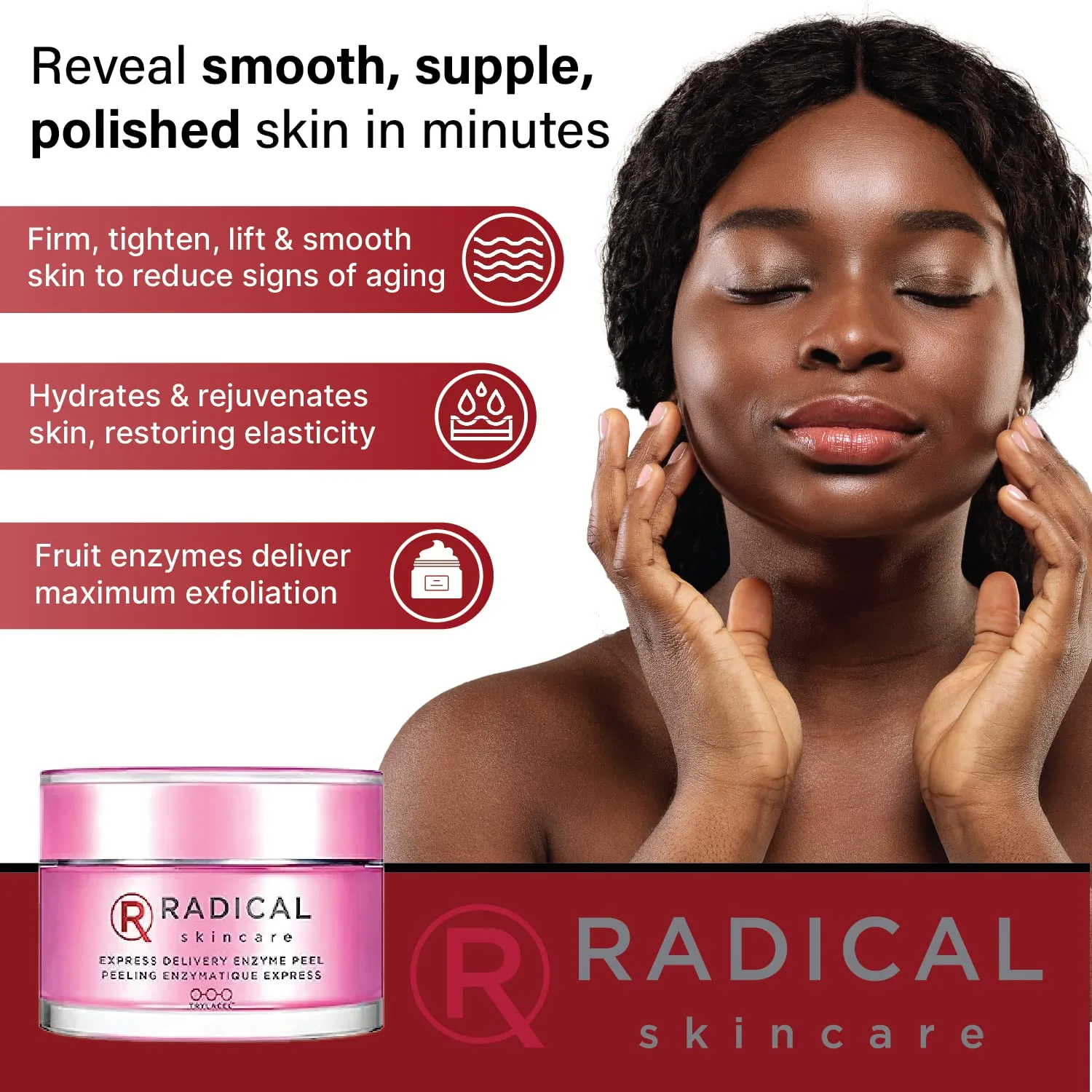 Маска для лица Radical Skincare — Express Delivery Facial Enzyme Peel Mask очищающая - - гладкая, упругая и сияющая кожа за, 48 г — фото 4