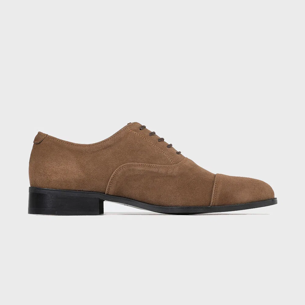 Мужские оксфорды Firenze.A Straight Tip Standard Lambskin Suede 4006-QS, средне-коричневые — фото 3